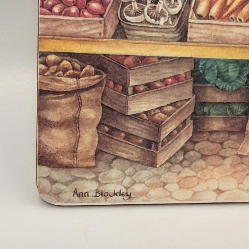 Wilscombe Melamine Ann Blockley P Green Chopping Board England Fruits Vegetables